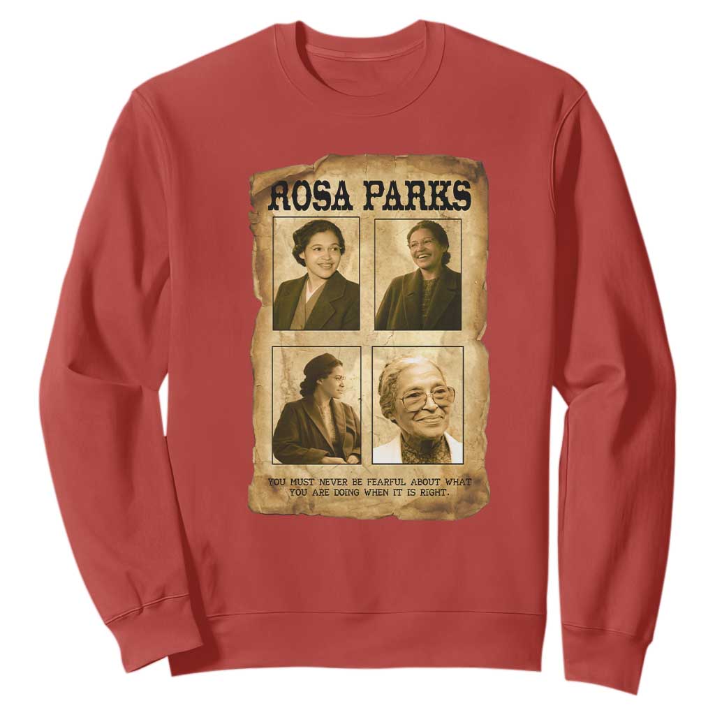 Vintage Rosa Parks Sweatshirt Courage And Justice Quote
