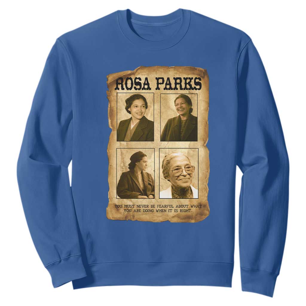 Vintage Rosa Parks Sweatshirt Courage And Justice Quote