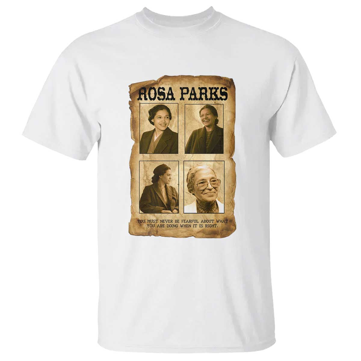 Vintage Rosa Parks T Shirt Courage And Justice Quote