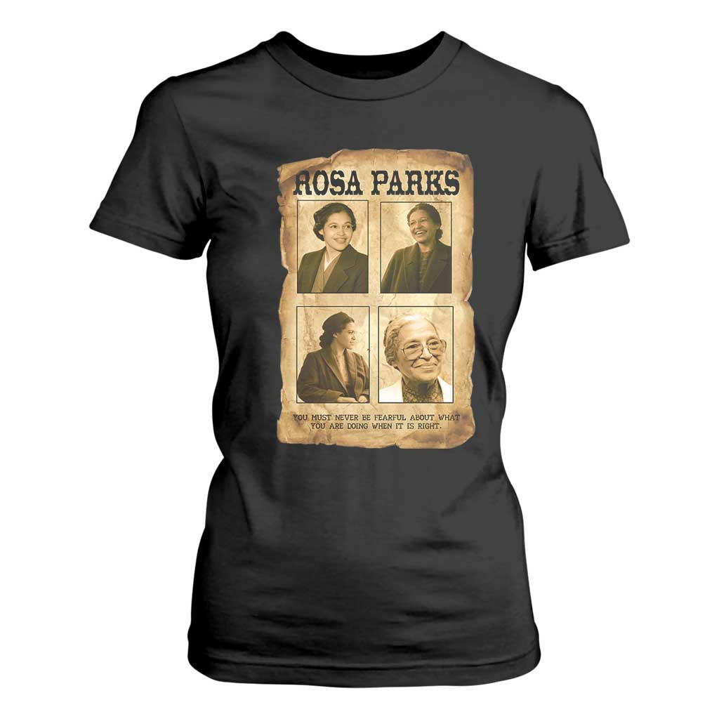 Vintage Rosa Parks T Shirt For Women Courage And Justice Quote