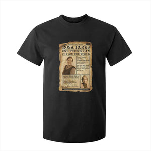 Vintage Newspaper Rosa Parks T Shirt For Kid One Person Can Change The World Quote