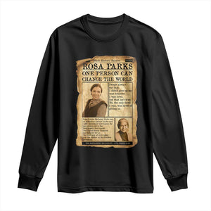 Vintage Newspaper Rosa Parks Long Sleeve Shirt One Person Can Change The World Quote