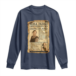 Vintage Newspaper Rosa Parks Long Sleeve Shirt One Person Can Change The World Quote