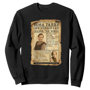 Vintage Newspaper Rosa Parks Sweatshirt One Person Can Change The World Quote