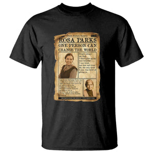 Vintage Newspaper Rosa Parks T Shirt One Person Can Change The World Quote