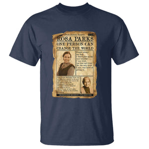 Vintage Newspaper Rosa Parks T Shirt One Person Can Change The World Quote