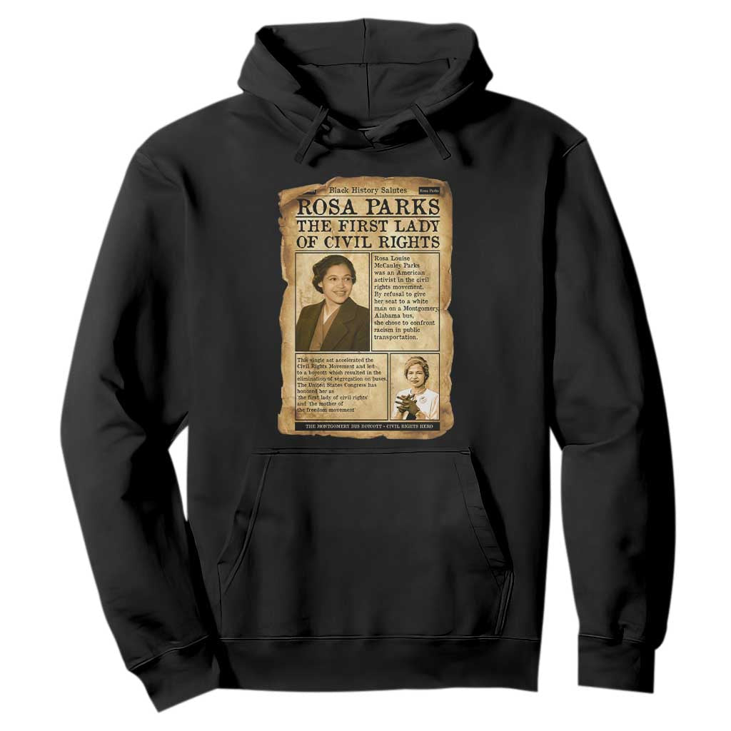 Vintage Newspaper Rosa Parks Hoodie Civil Rights Hero