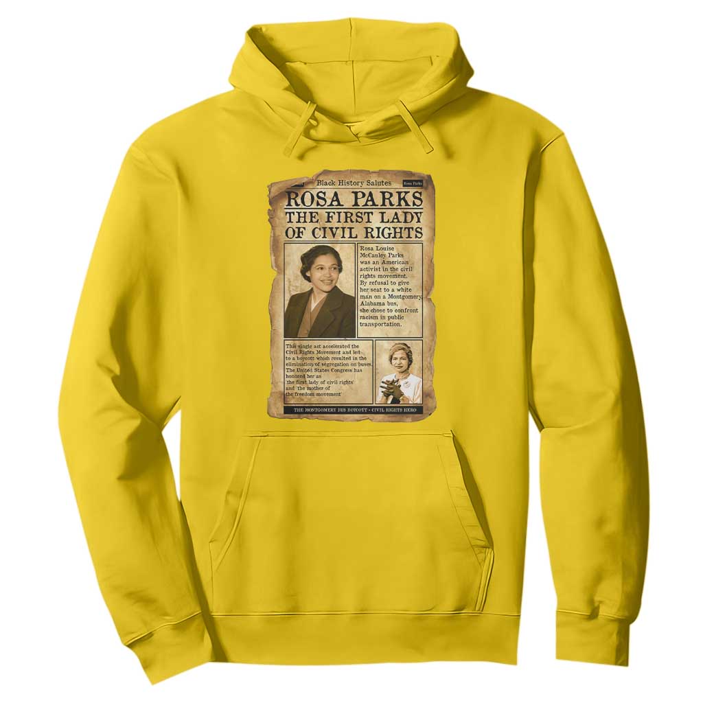 Vintage Newspaper Rosa Parks Hoodie Civil Rights Hero