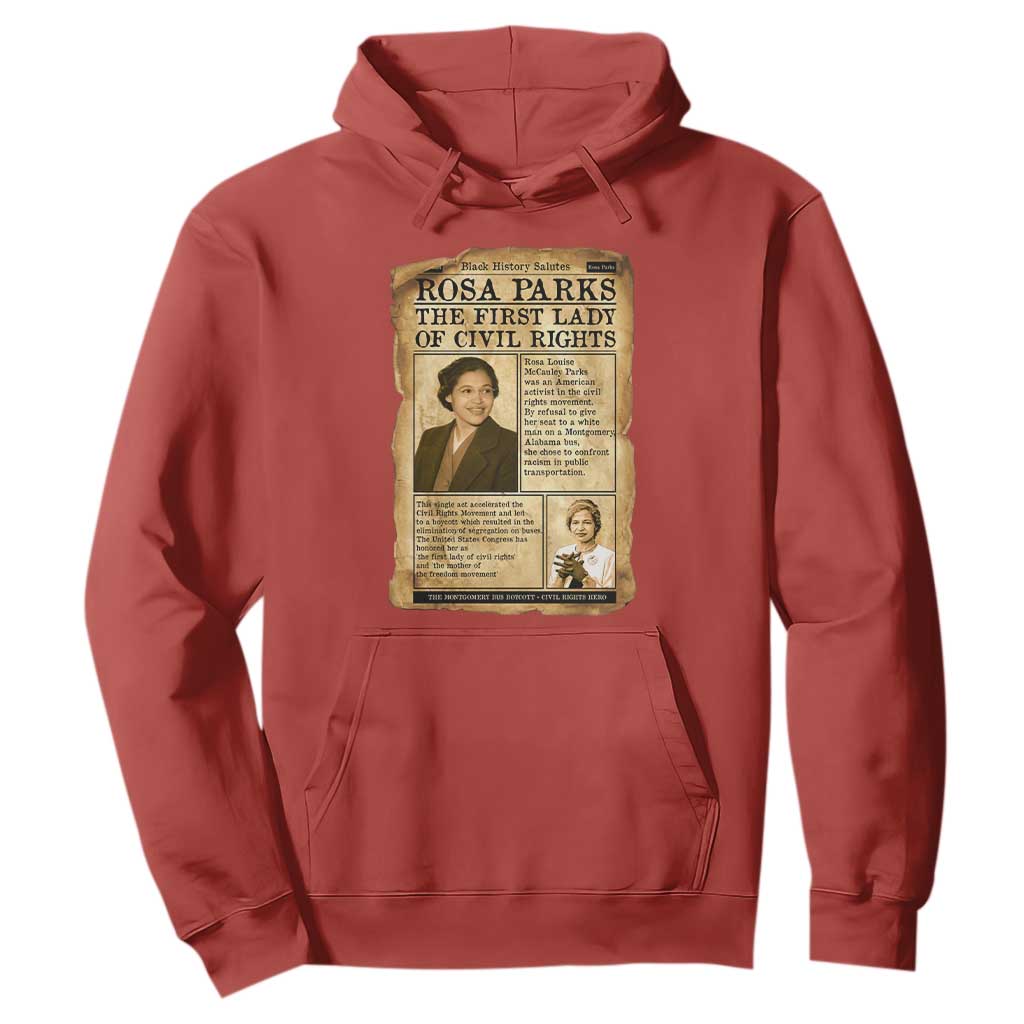 Vintage Newspaper Rosa Parks Hoodie Civil Rights Hero