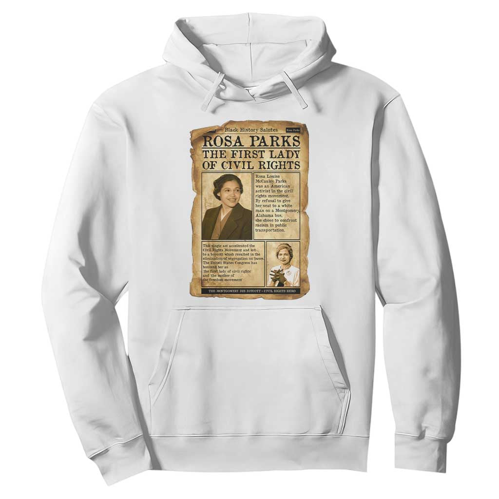 Vintage Newspaper Rosa Parks Hoodie Civil Rights Hero