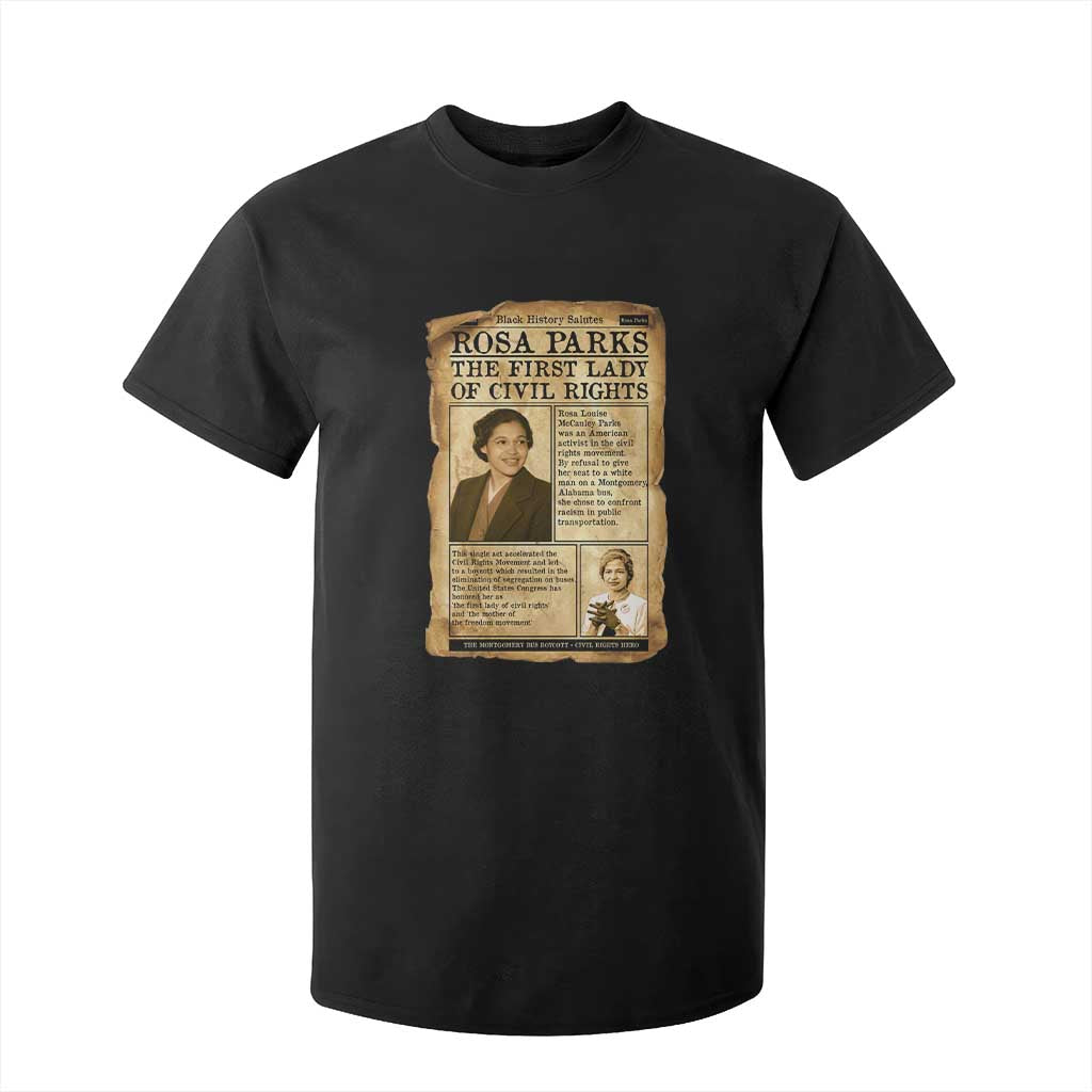 Vintage Newspaper Rosa Parks T Shirt For Kid Civil Rights Hero