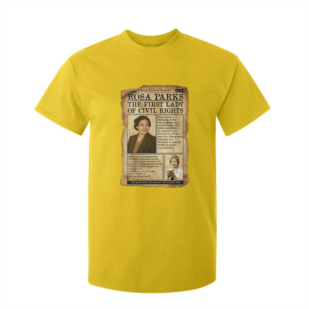 Vintage Newspaper Rosa Parks T Shirt For Kid Civil Rights Hero