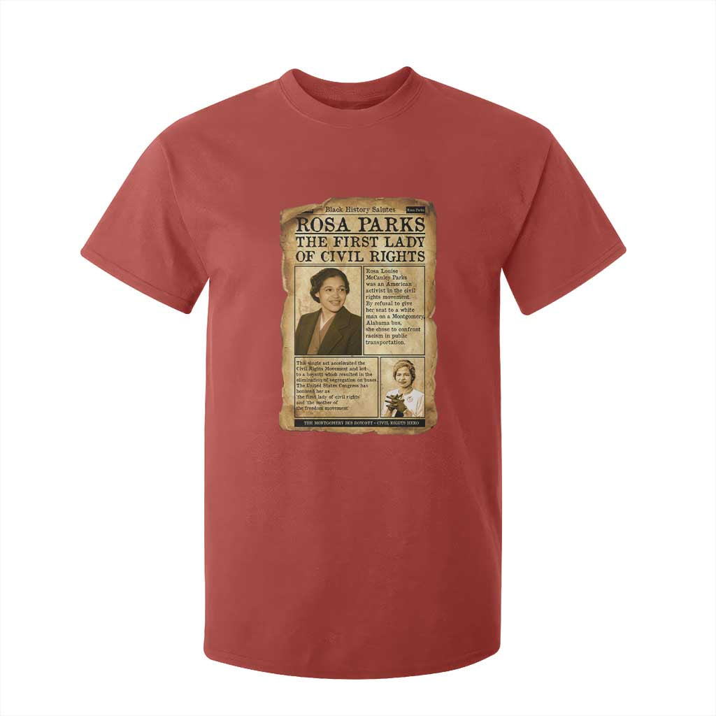 Vintage Newspaper Rosa Parks T Shirt For Kid Civil Rights Hero