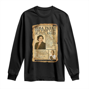 Vintage Newspaper Rosa Parks Long Sleeve Shirt Civil Rights Hero