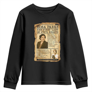 Vintage Newspaper Rosa Parks Youth Sweatshirt Civil Rights Hero