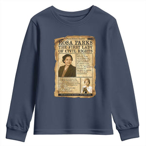 Vintage Newspaper Rosa Parks Youth Sweatshirt Civil Rights Hero