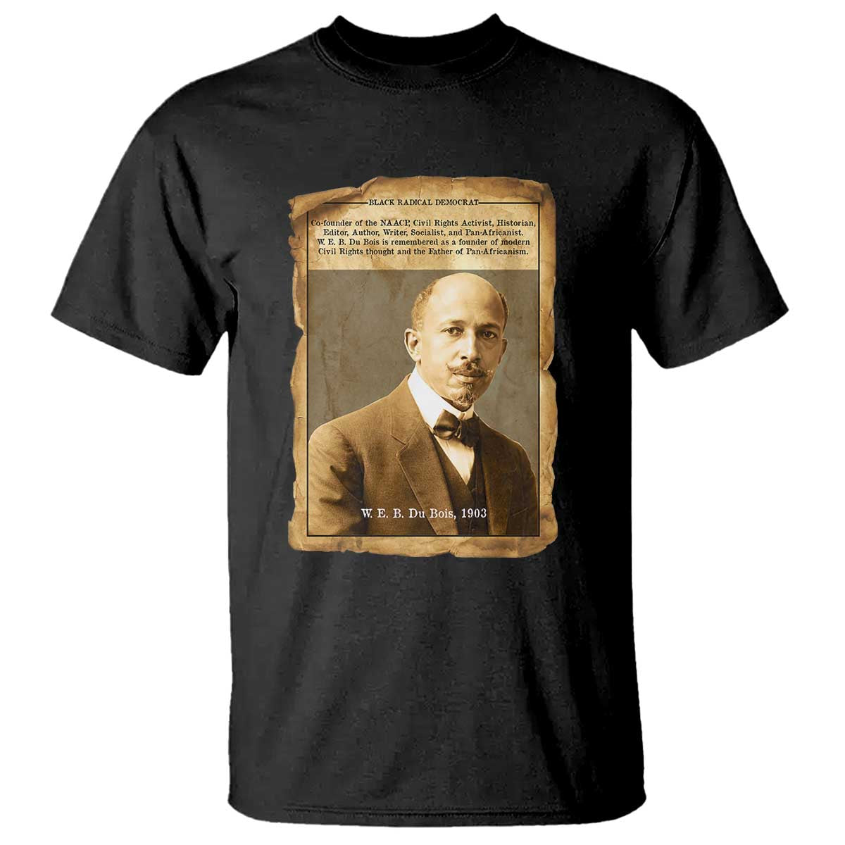 Vintage Newspaper W E B Du Bois T Shirt Civil Rights Pioneer
