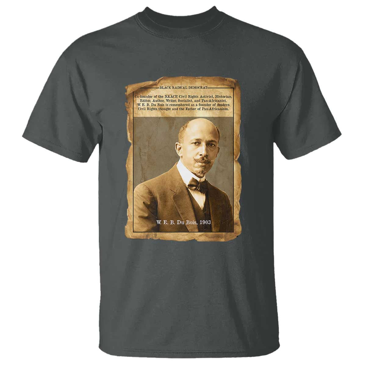 Vintage Newspaper W E B Du Bois T Shirt Civil Rights Pioneer