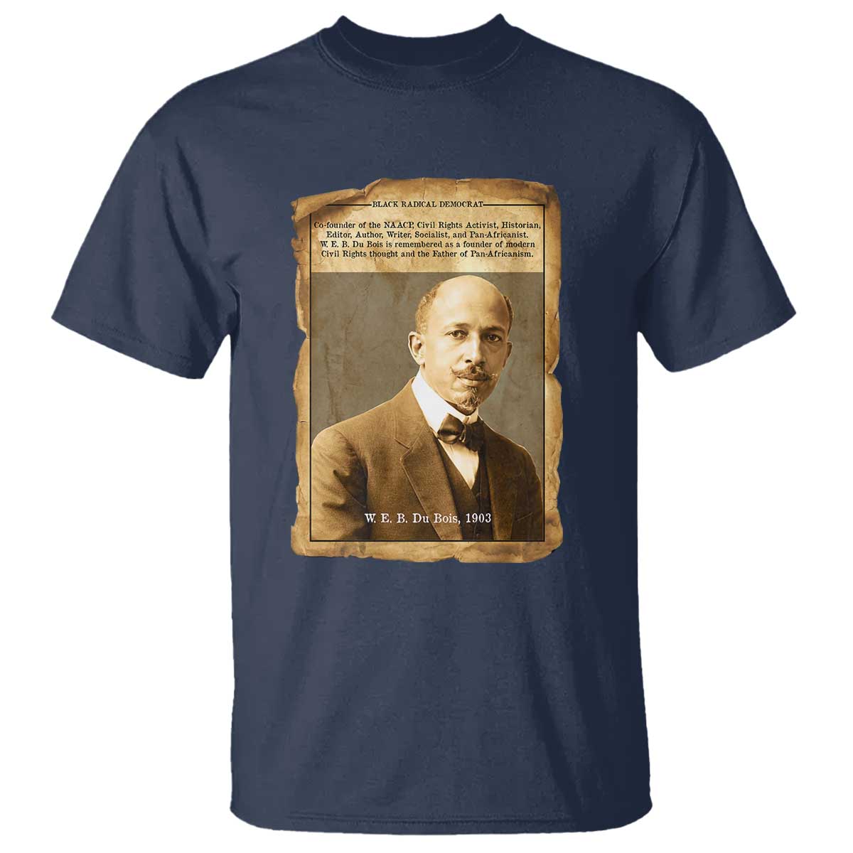 Vintage Newspaper W E B Du Bois T Shirt Civil Rights Pioneer