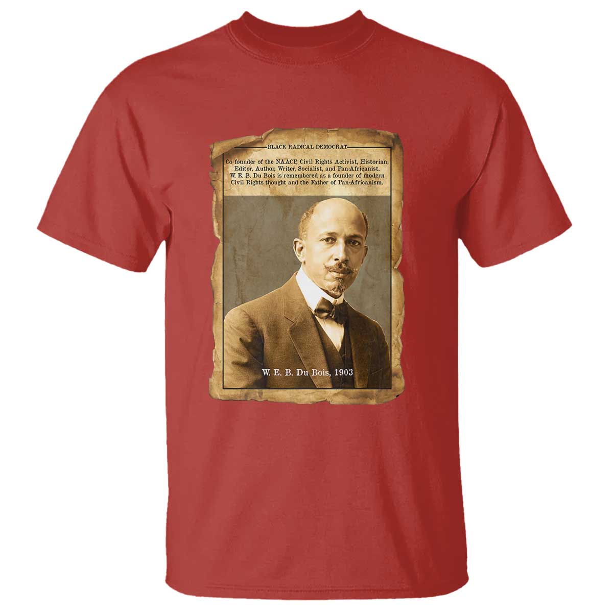 Vintage Newspaper W E B Du Bois T Shirt Civil Rights Pioneer