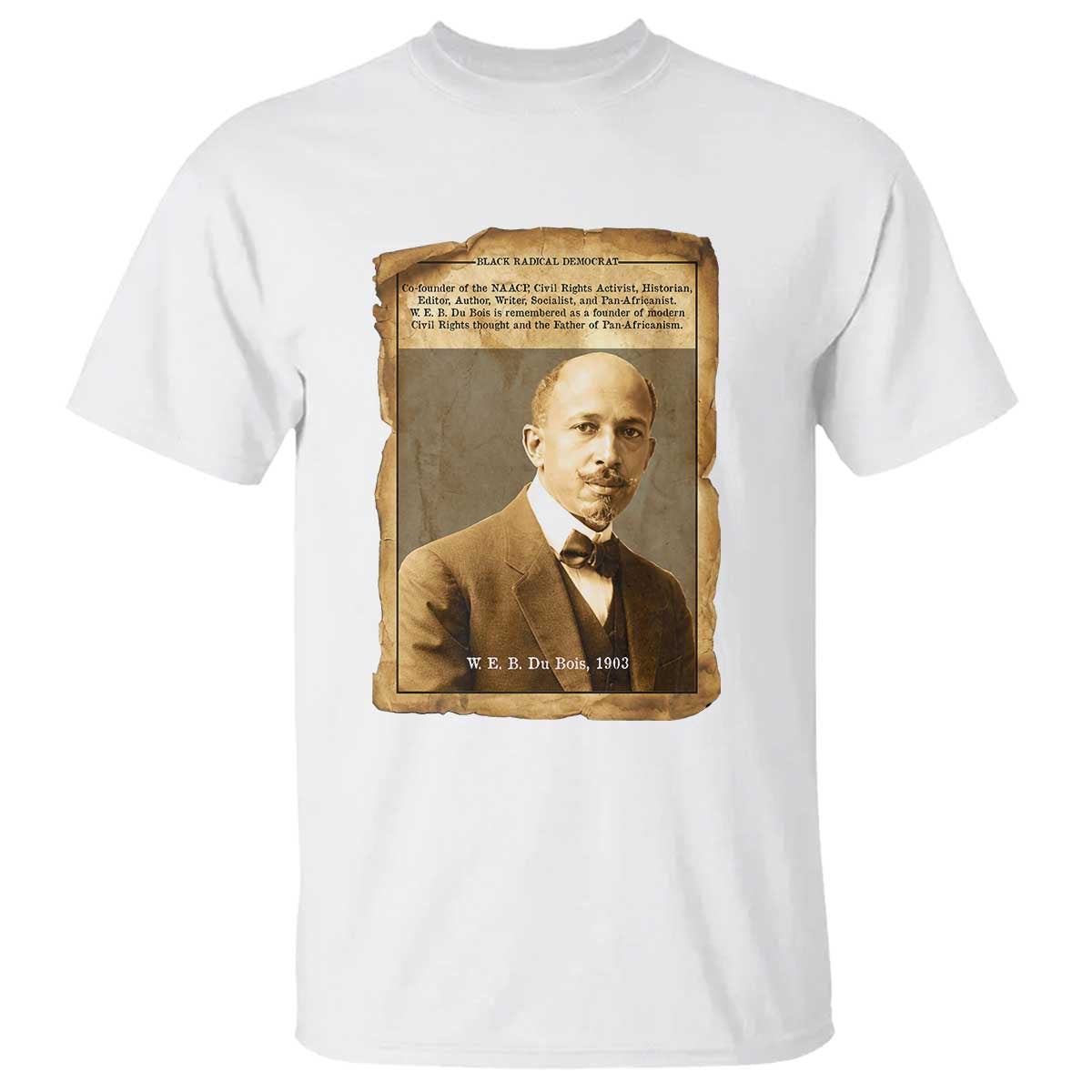 Vintage Newspaper W E B Du Bois T Shirt Civil Rights Pioneer