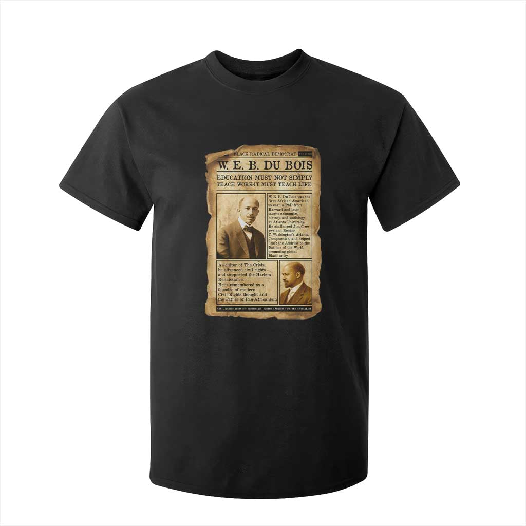 Vintage Newspaper W E B Du Bois T Shirt For Kid African American Scholar