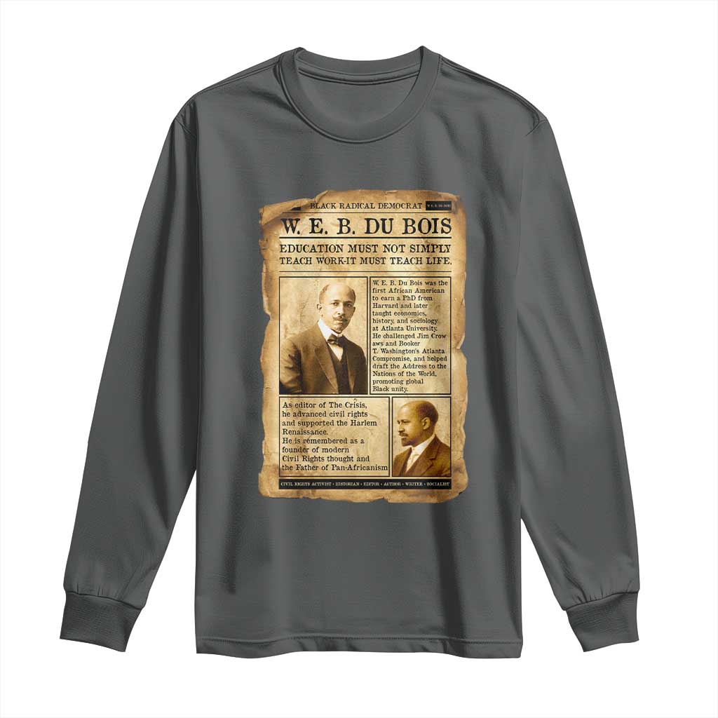Vintage Newspaper W E B Du Bois Long Sleeve Shirt African American Scholar