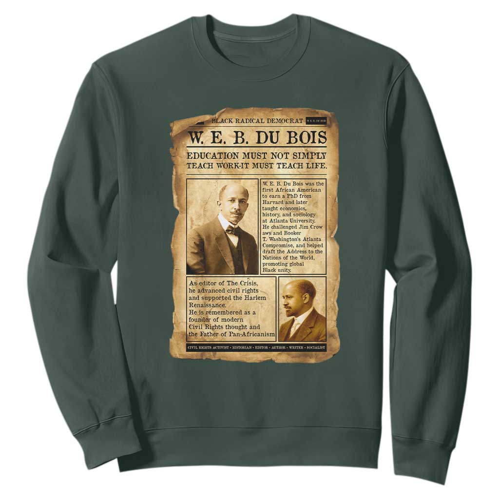 Vintage Newspaper W E B Du Bois Sweatshirt African American Scholar