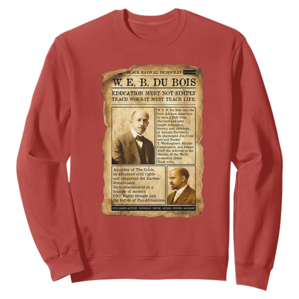 Vintage Newspaper W E B Du Bois Sweatshirt African American Scholar