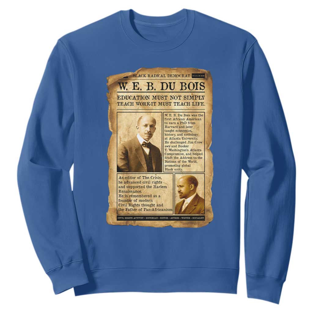 Vintage Newspaper W E B Du Bois Sweatshirt African American Scholar