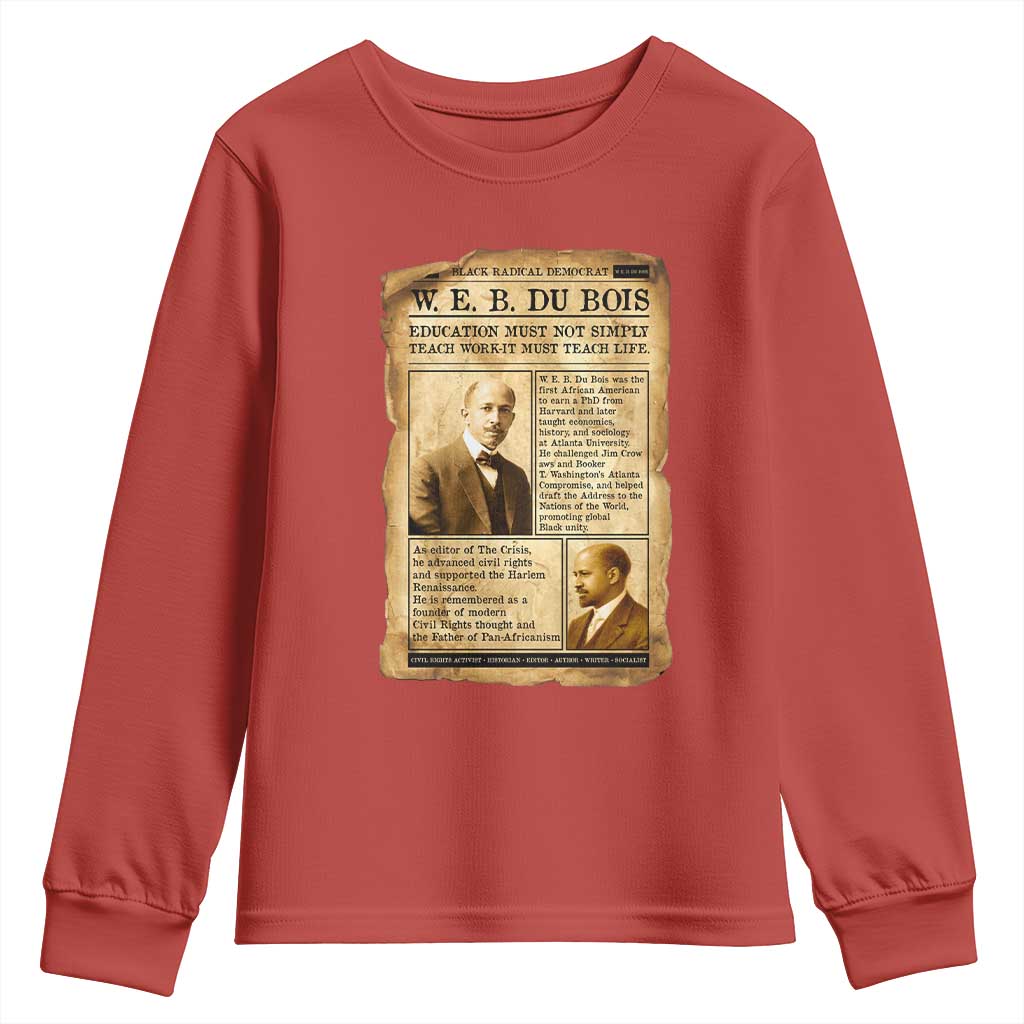 Vintage Newspaper W E B Du Bois Youth Sweatshirt African American Scholar