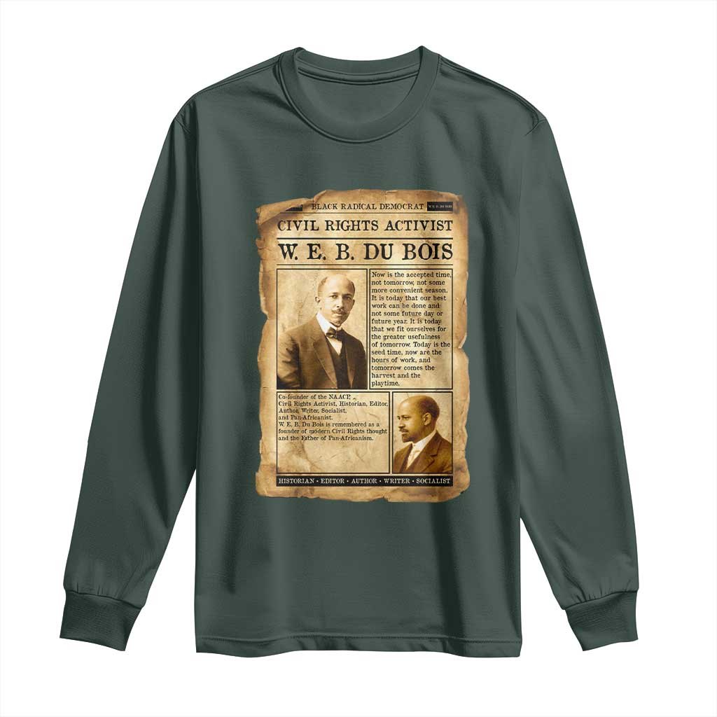 Vintage Newspaper W E B Du Bois Long Sleeve Shirt Civil Rights History