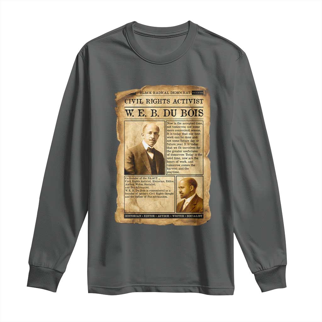 Vintage Newspaper W E B Du Bois Long Sleeve Shirt Civil Rights History