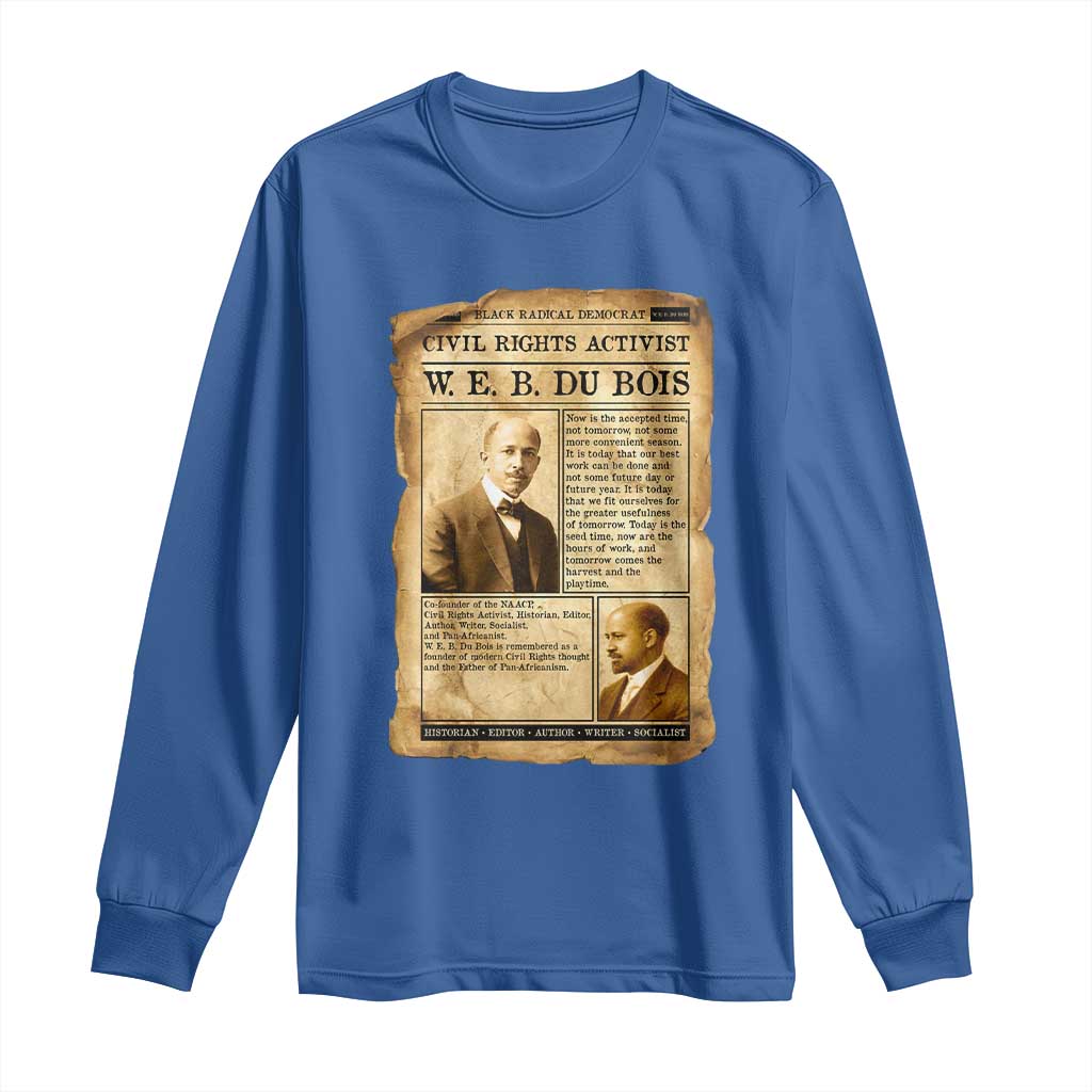 Vintage Newspaper W E B Du Bois Long Sleeve Shirt Civil Rights History