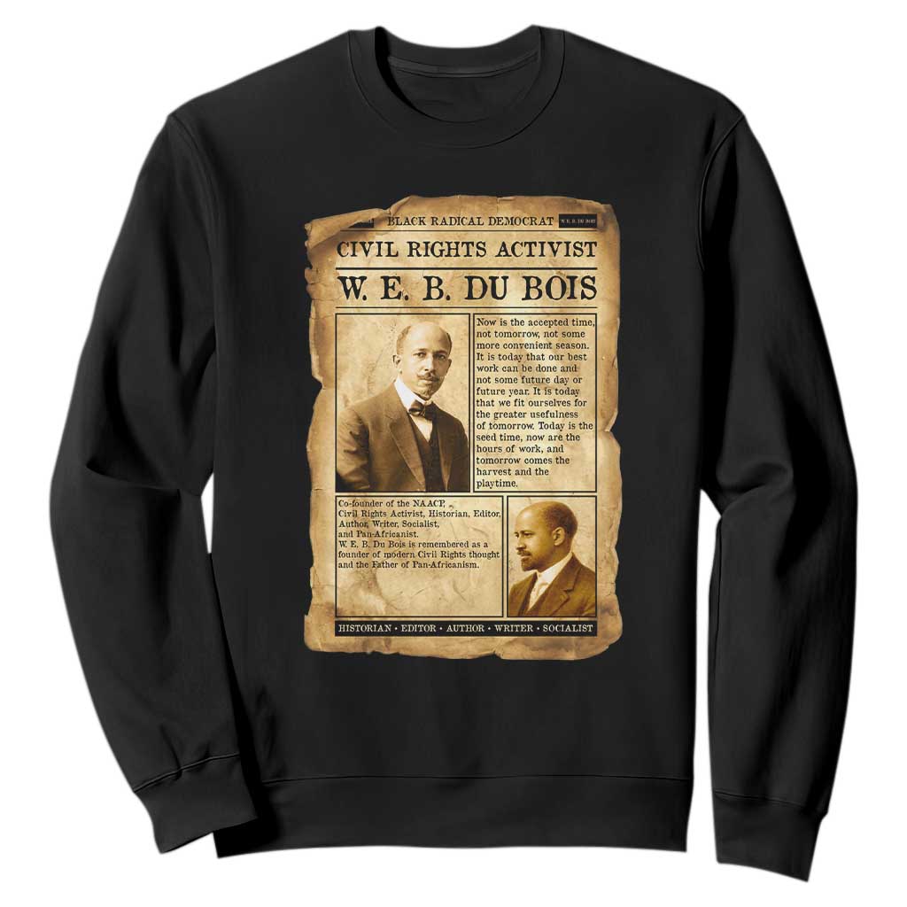 Vintage Newspaper W E B Du Bois Sweatshirt Civil Rights History
