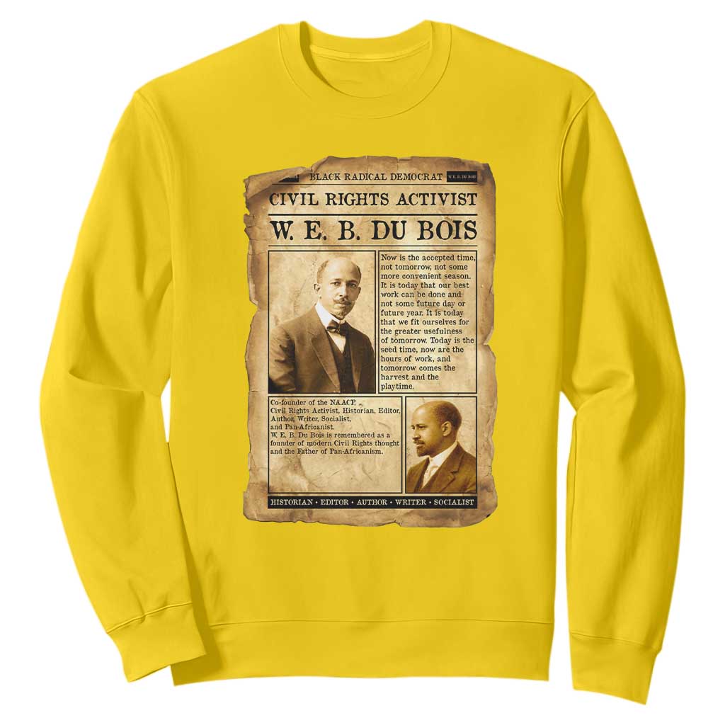 Vintage Newspaper W E B Du Bois Sweatshirt Civil Rights History