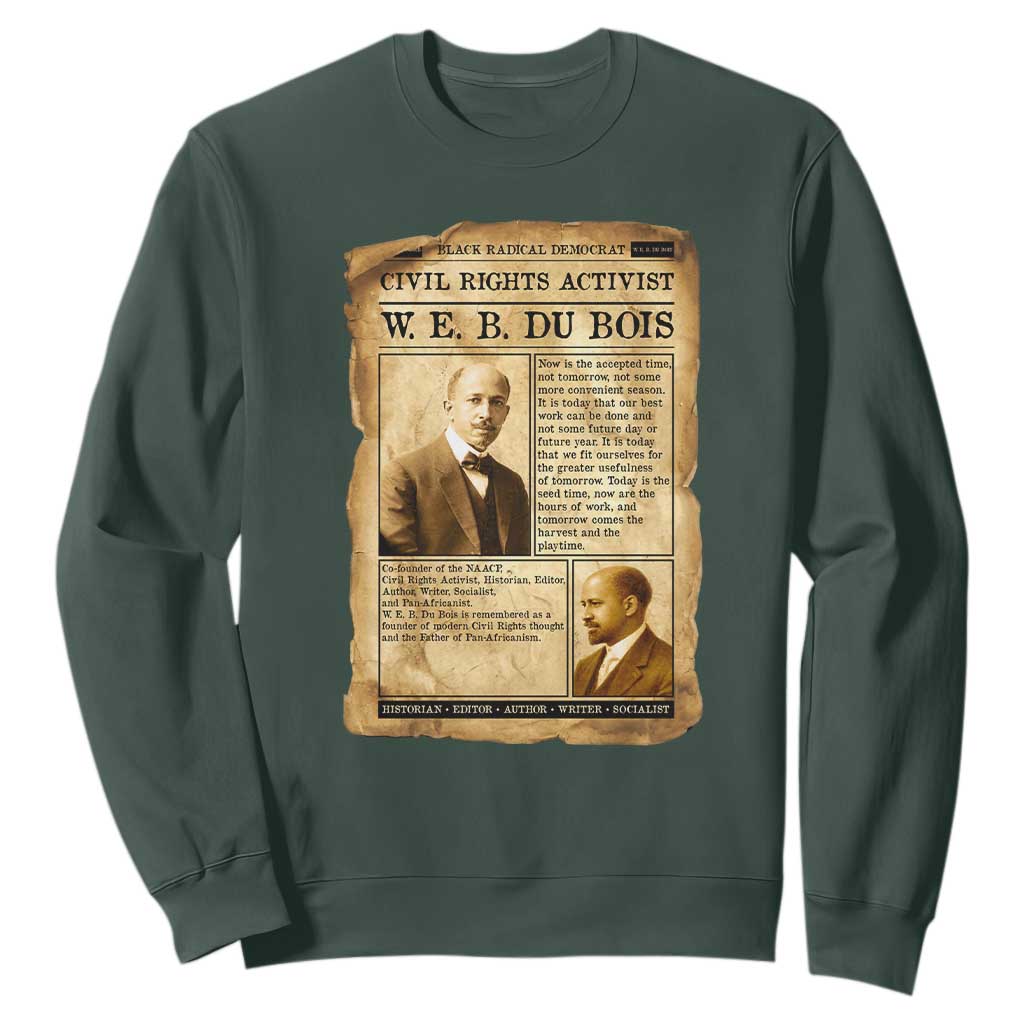 Vintage Newspaper W E B Du Bois Sweatshirt Civil Rights History