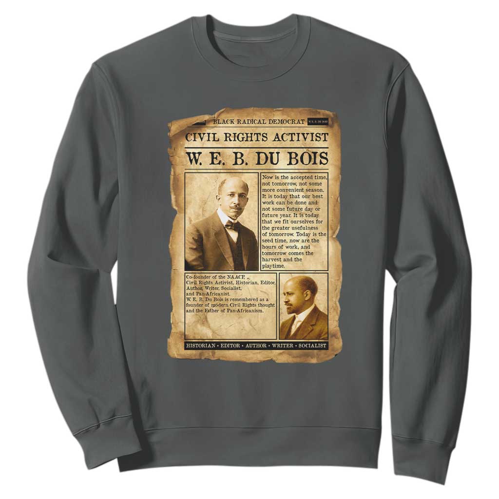 Vintage Newspaper W E B Du Bois Sweatshirt Civil Rights History