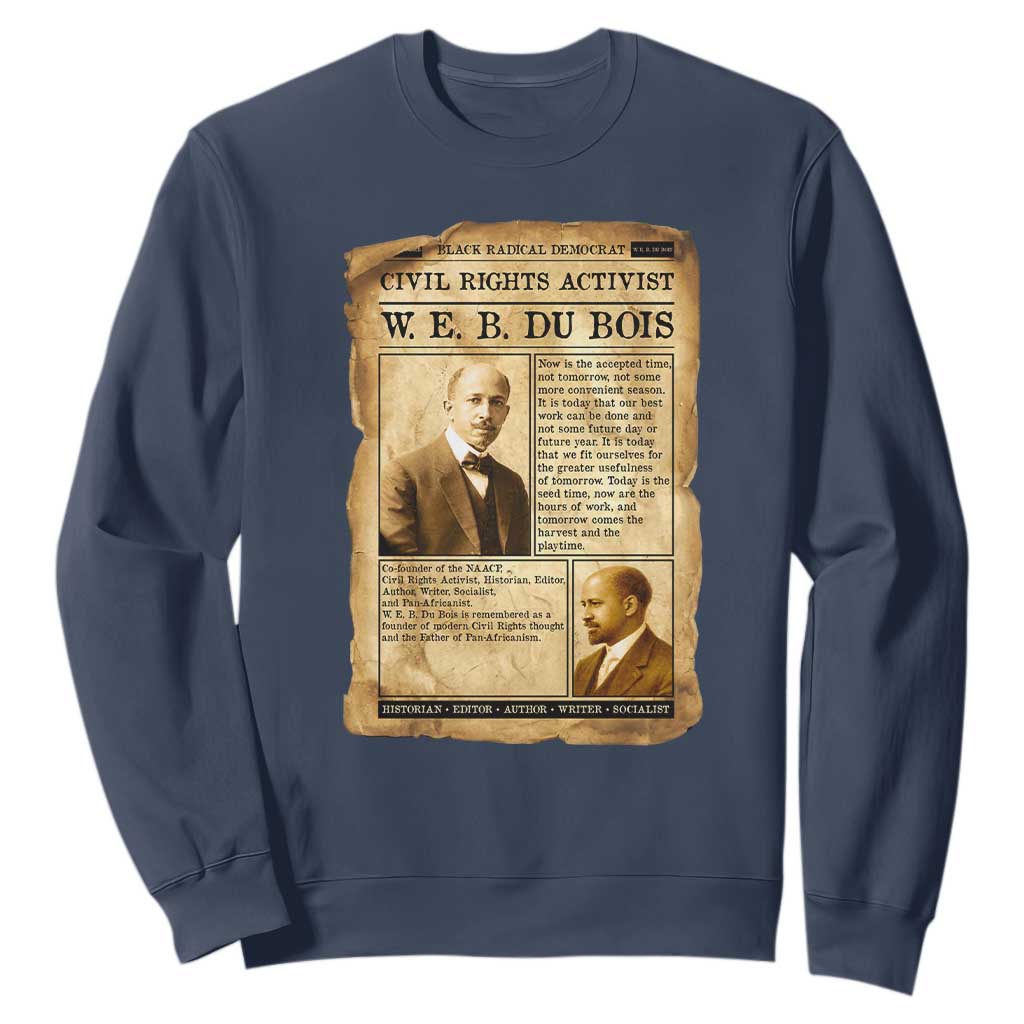 Vintage Newspaper W E B Du Bois Sweatshirt Civil Rights History
