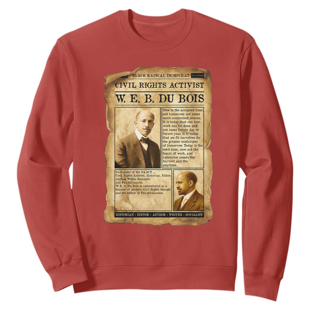 Vintage Newspaper W E B Du Bois Sweatshirt Civil Rights History