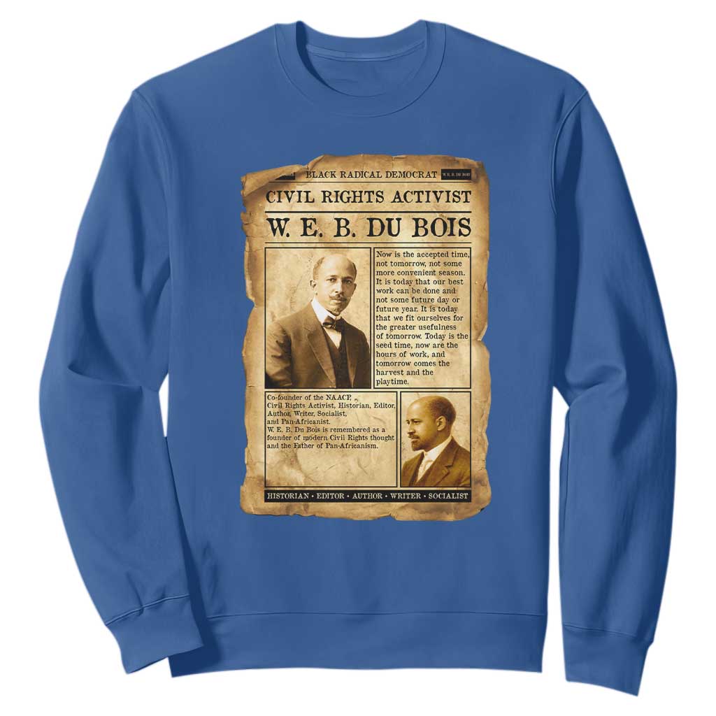 Vintage Newspaper W E B Du Bois Sweatshirt Civil Rights History