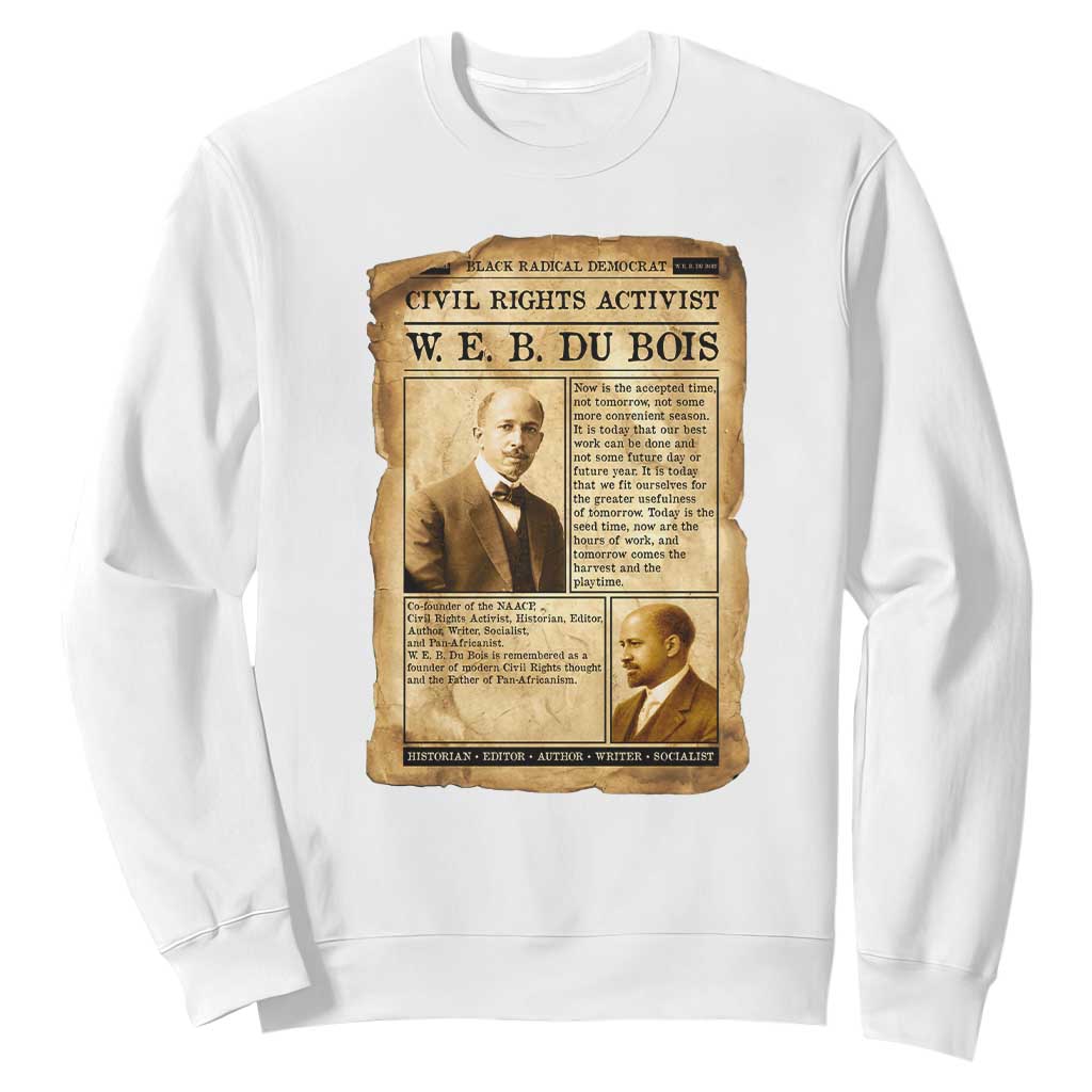 Vintage Newspaper W E B Du Bois Sweatshirt Civil Rights History