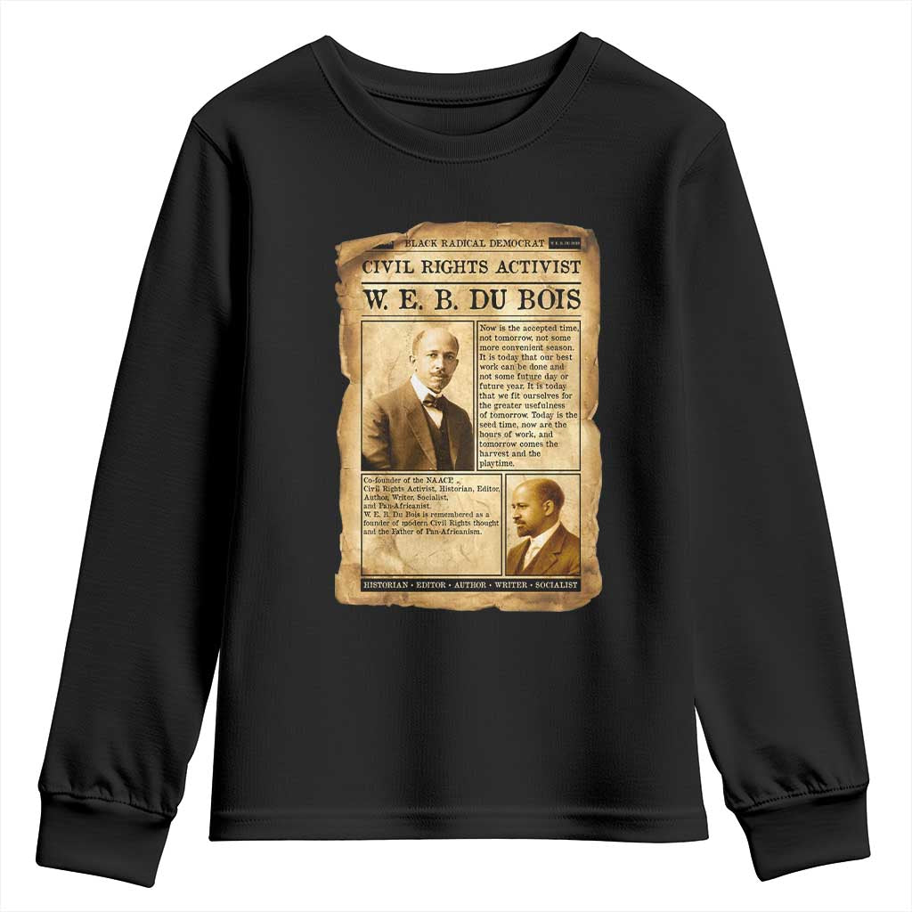 Vintage Newspaper W E B Du Bois Youth Sweatshirt Civil Rights History