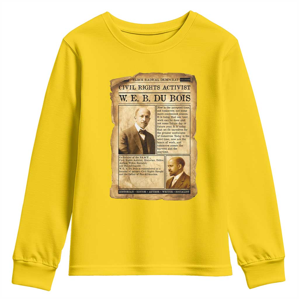 Vintage Newspaper W E B Du Bois Youth Sweatshirt Civil Rights History