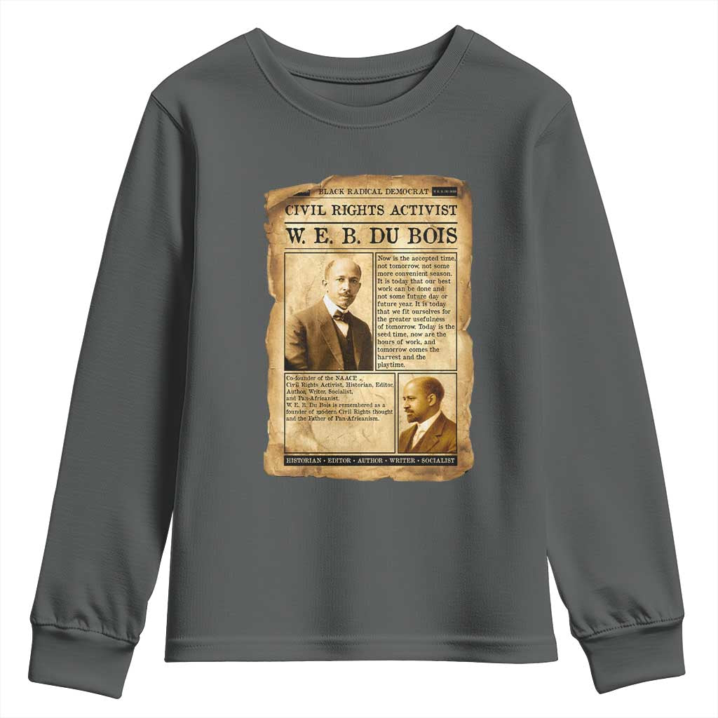 Vintage Newspaper W E B Du Bois Youth Sweatshirt Civil Rights History