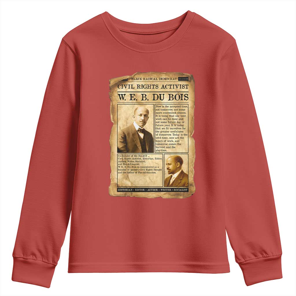 Vintage Newspaper W E B Du Bois Youth Sweatshirt Civil Rights History