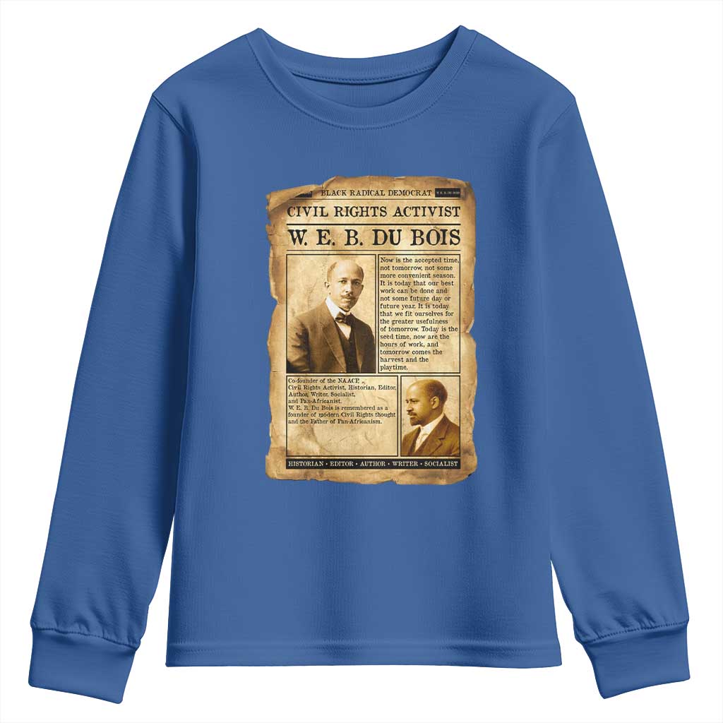 Vintage Newspaper W E B Du Bois Youth Sweatshirt Civil Rights History