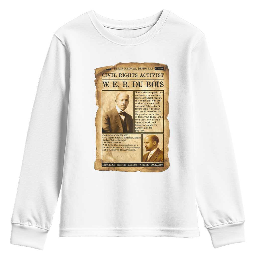Vintage Newspaper W E B Du Bois Youth Sweatshirt Civil Rights History