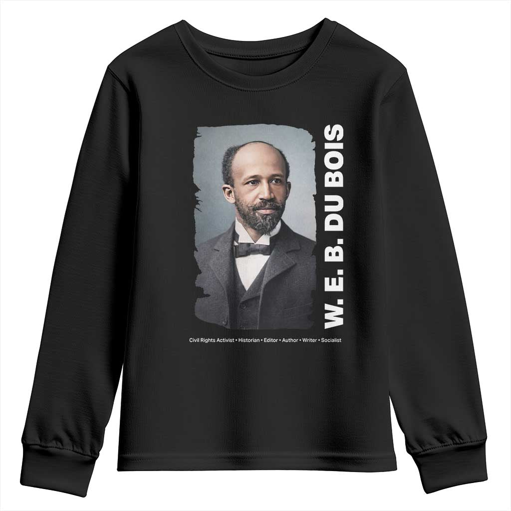 W E B Du Bois Youth Sweatshirt Black Thought Leader And Intellectual Legacy