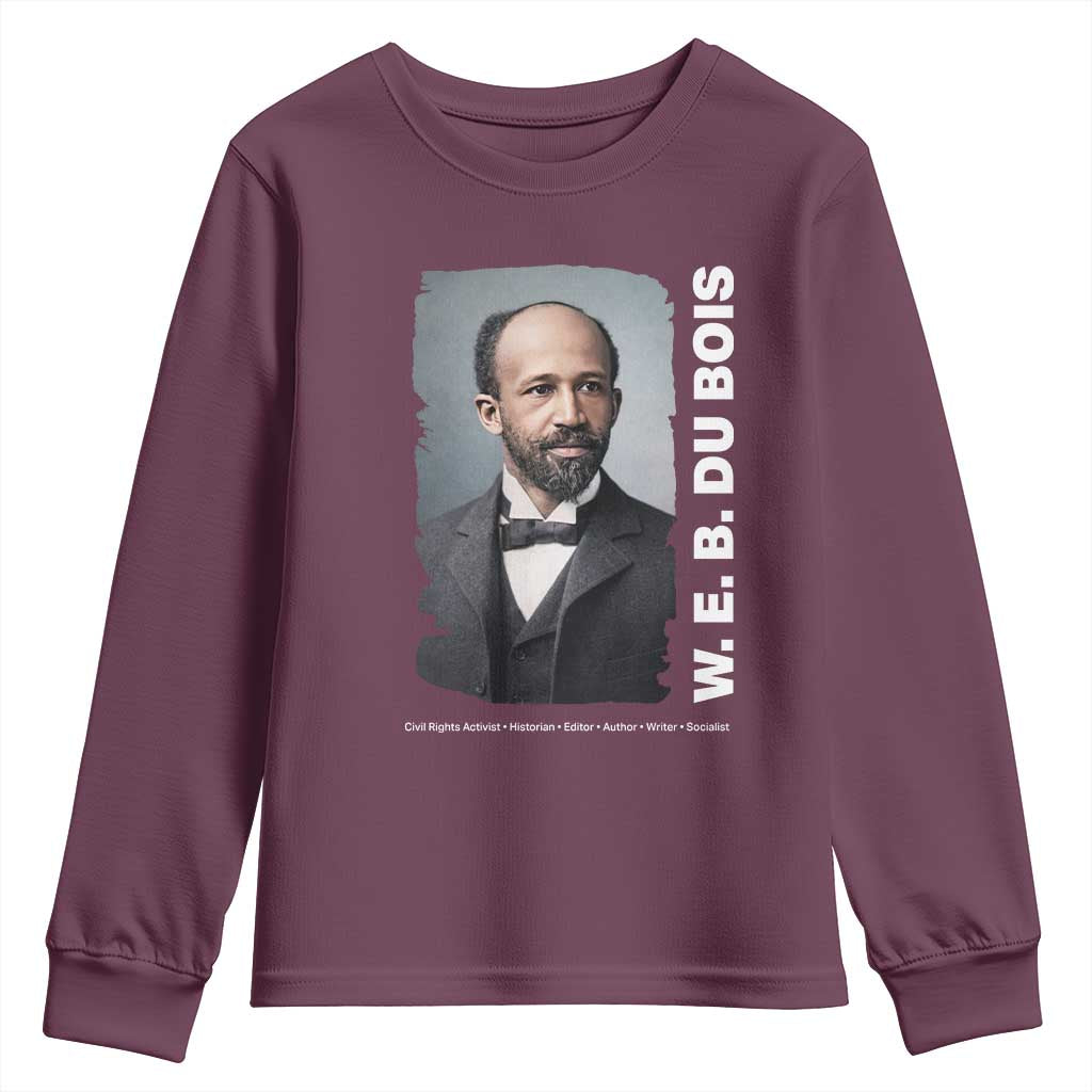 W E B Du Bois Youth Sweatshirt Black Thought Leader And Intellectual Legacy